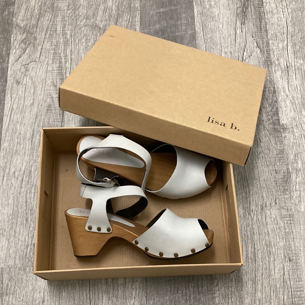 Leather white clogs